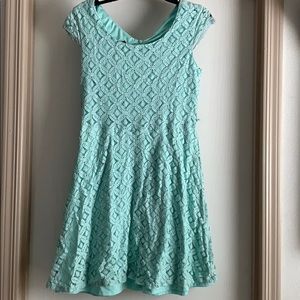 Teal lace dress